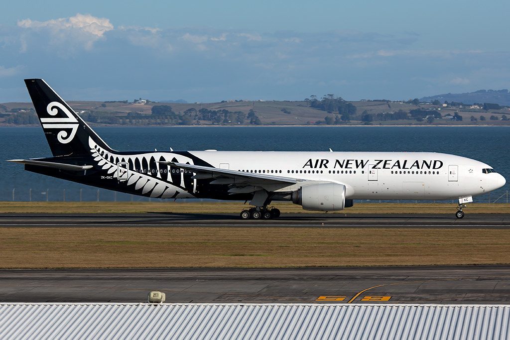 Air new zealand 777s parked up in the mojave desert